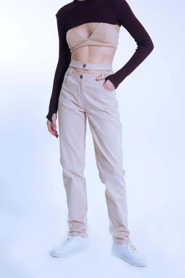 Vizon Double Belt Waist Detail Pants - 3