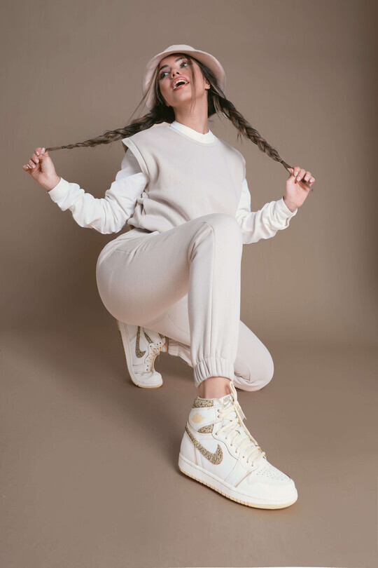 VİZON ŞARDONLU ÜÇ İPLİK EŞOFMAN ALTI - BERFUĞ KIRAN (1)