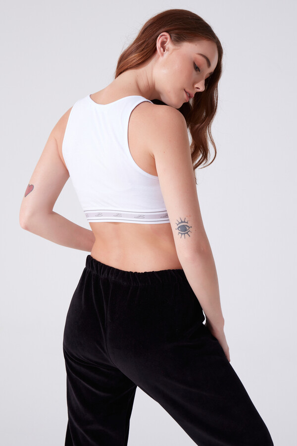 Weißes Bustier mit B-Logo - 3