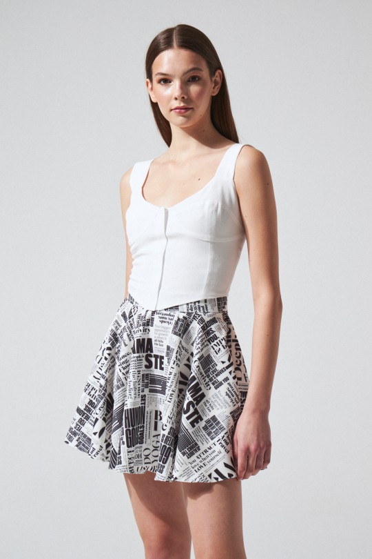 WEIßES BUSTIER MIT DICKEM V-FÖRMIGEM V-TRÄGER - BERFUĞ KIRAN