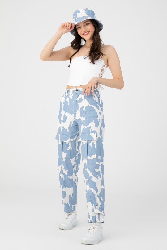 Weißes Bustier mit seitlichen Bindebändern 
