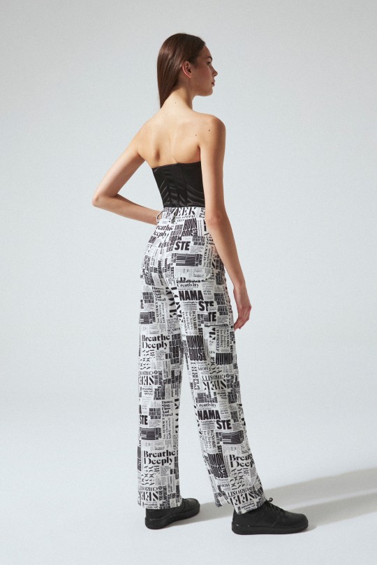 WRITTEN PATTERN HIGH WAIST PANTS - 3