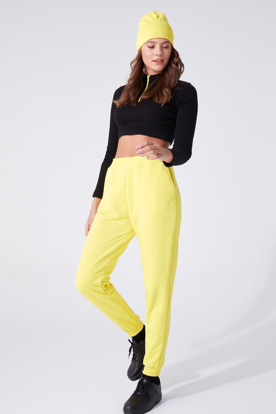 HIGH WAIST TROUSERS WITH RUBBER ANKLES 